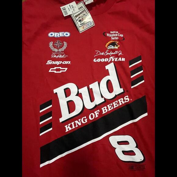 MEDIUM VTG NWT 2000 DALE EARNHARDT BUDWEISER NASCAR WINSTON CHASE AUTHENTICS TEE - Picture 1 of 7